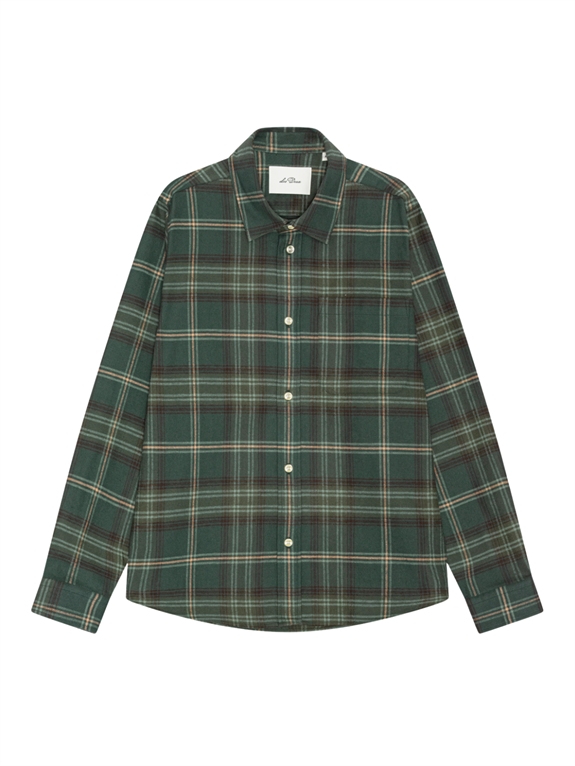 Les Deux Check overshirt - Darkest Spruce Green